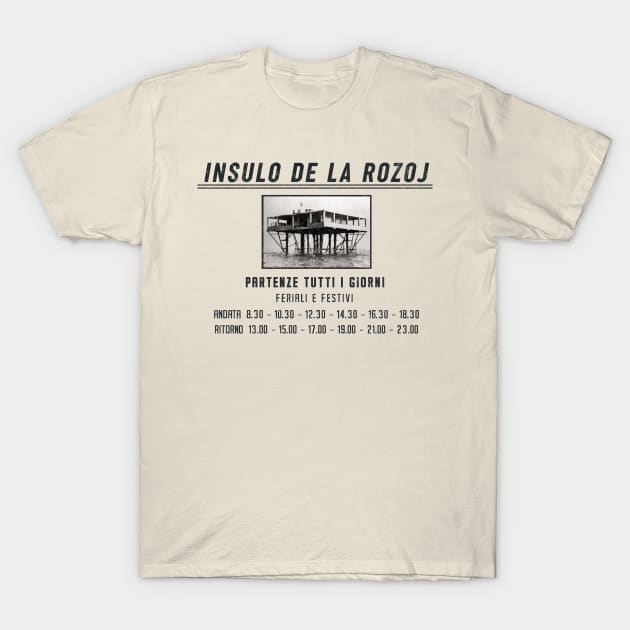 Insulo de la Rozoj - Rose Island - Departures Every Day T-Shirt by guayguay